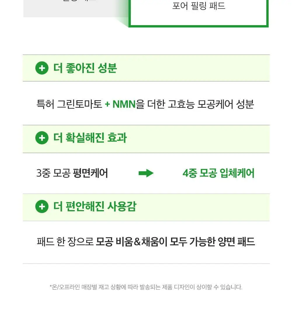 [모공탄력케어] 성분에디터 그린토마토 NMN 포어 필링 패드 60매 상세페이지 8